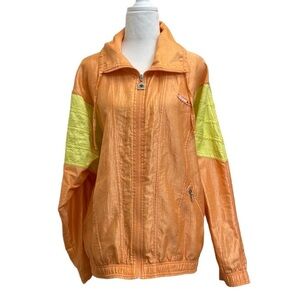 Ellesse Vintage Orange & Yellow Full Zip Windbreaker Track Jacket - Large